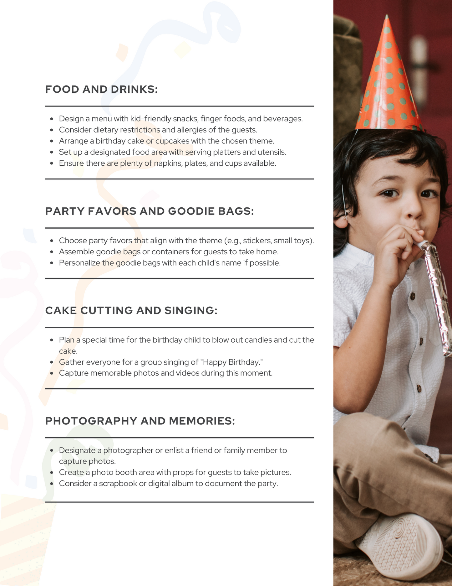 Kids Party Planning Checklist